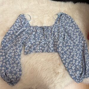 Floral blue crop top